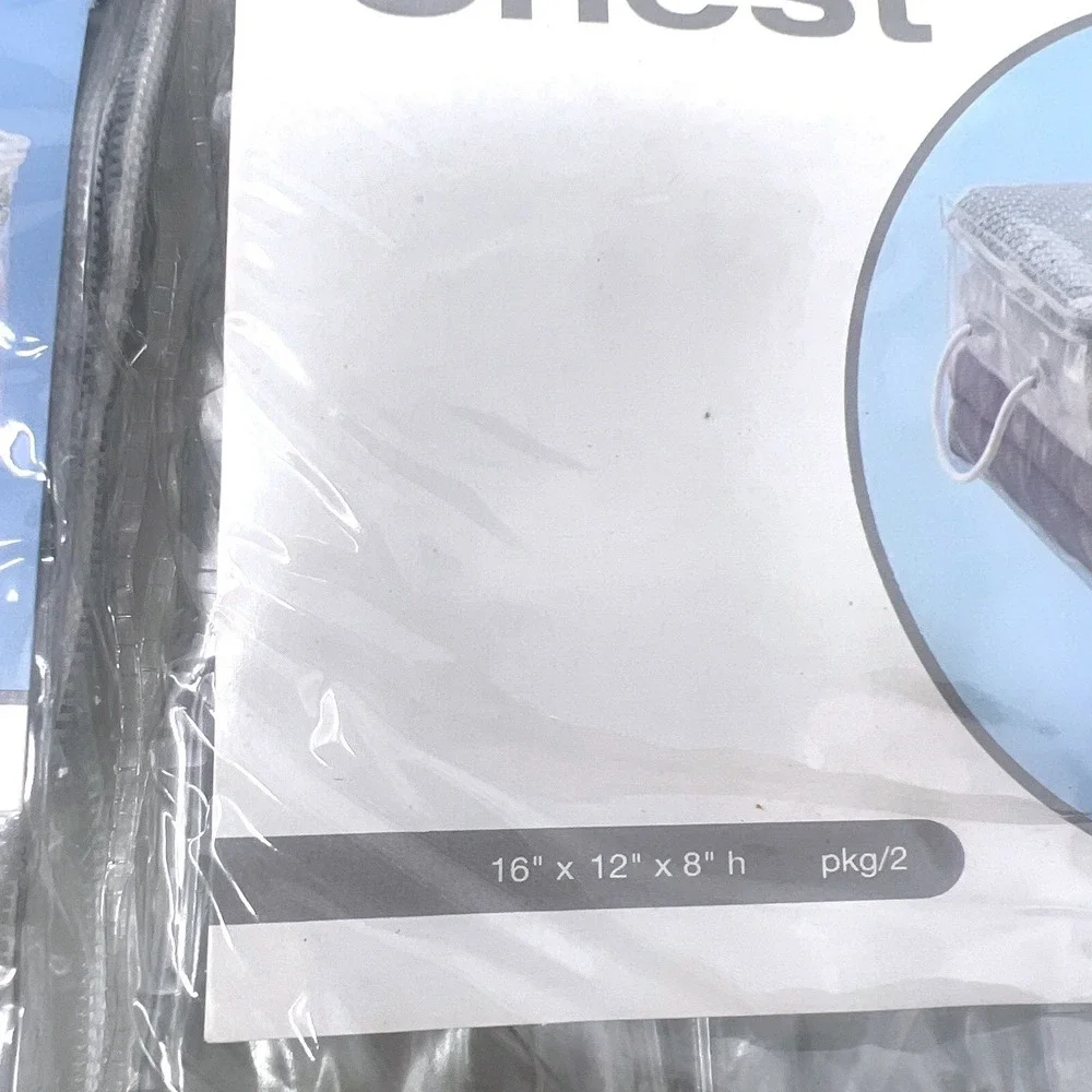 Lot Of 2 The Container Store Clear Medium Chest Storage Bags 16x12x8 NOS Sealed